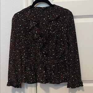 Madewell Star Black Wrap Blouse